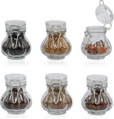 HENIJ Glass Utility Container  - 100 ml(Pack of 6, Clear)