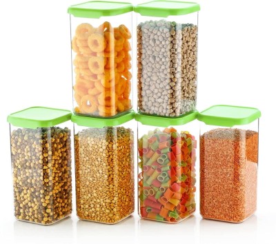 CONQUER Plastic Grocery Container  - 1500 ml(Pack of 6, Green)