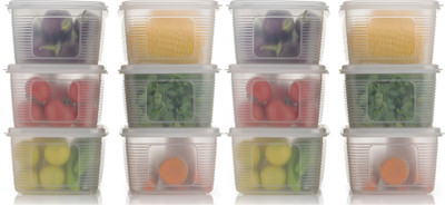 busaji enterprise Plastic Fridge Container  - 1800 ml(Pack of 12, Clear)