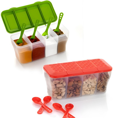 ksquare Plastic Utility Container  - 1500 ml(Pack of 2, Green, Red)