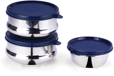 Oliveware Steel Utility Container  - 1150 ml(Pack of 3, Blue)