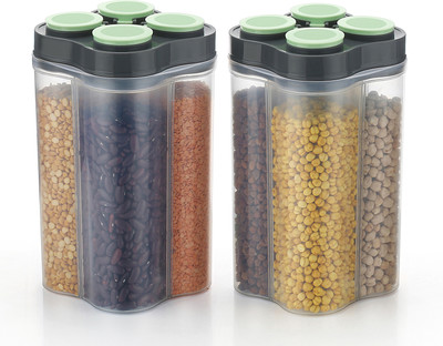 Flipkart SmartBuy Plastic Grocery Container  - 2400 ml(Pack of 2, Multicolor)