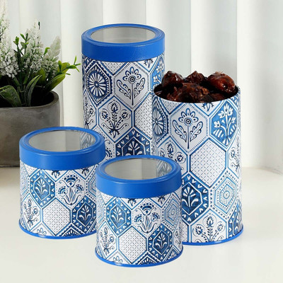 JARSOME Steel Grocery Container  - 2600 ml(Pack of 4, Blue)