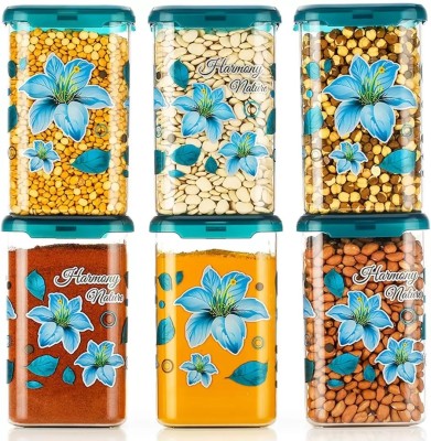 ROYALRYTE ENTERPRISE Plastic Cookie Jar  - 1100 ml(Pack of 6, Blue)