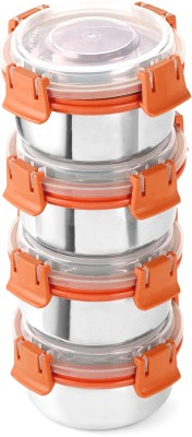 POGON Stainless Steel Utility Container  - 300 ml(Pack of 4, Orange)