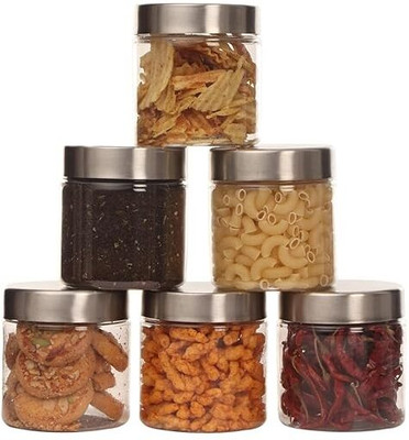 Pearlpet Plastic Utility Container  - 510 ml(Pack of 6, Silver)