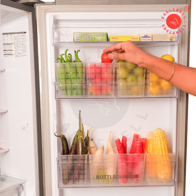 EagleWell Plastic Fridge Container  - 1100 ml(Pack of 8, Clear)