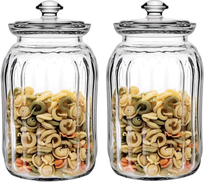 Ginoya Brothers Glass Grocery Container  - 1500(Pack of 2, Clear)