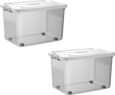 KREPS Plastic Utility Container  - 35 L(Pack of 2, Clear)
