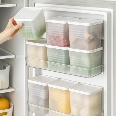 CookMitra Plastic Fridge Container  - 1000 ml(Pack of 6, White)