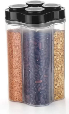 ADMONITION Plastic Grocery Container  - 2500 ml(Black, Clear)