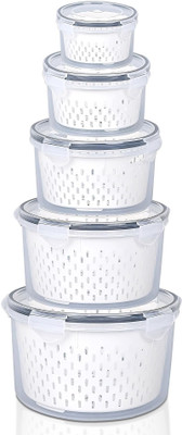 KUBER INDUSTRIES Polypropylene Utility Container  - 5200 ml(Pack of 5, Clear)