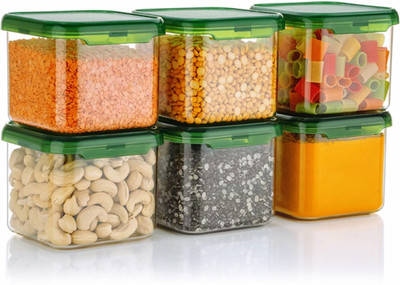 EMBICON Plastic Grocery Container  - 550 ml(Pack of 6, Green)