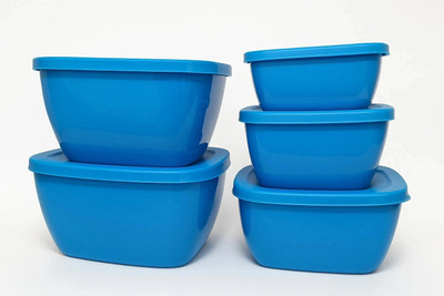 Silvester Plastic Grocery Container  - 2000 ml, 1500 ml, 1000 ml, 750 ml, 400 ml(Pack of 5, Blue)