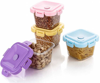 Deep trading Plastic Grocery Container  - 250 ml(Pack of 4, Multicolor)