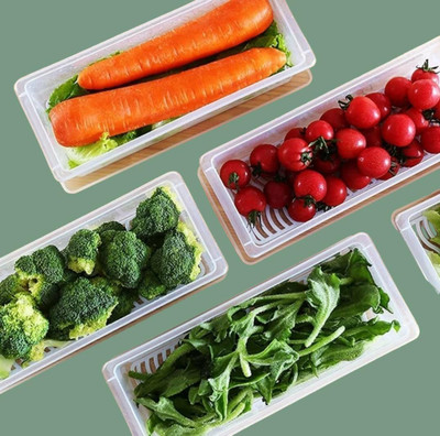 Zubix Plastic Fridge Container  - 1500 ml(Pack of 6, White)