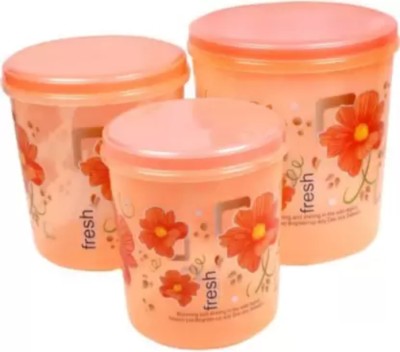 Prizam Plastic Grocery Container  - 5000 ml, 7500 ml, 10000 ml(Pack of 3, Orange)