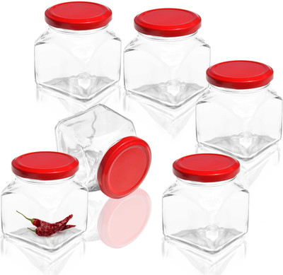 Pure Source India Glass Utility Container  - 100 g(Pack of 6, Clear)