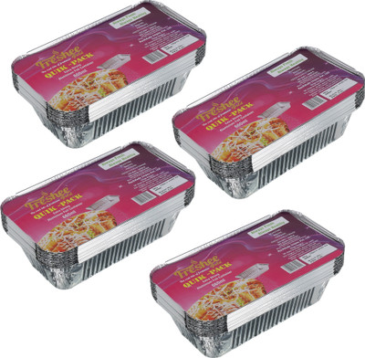 Freshee Aluminium Utility Container  - 660 ml(Pack of 4, Silver)