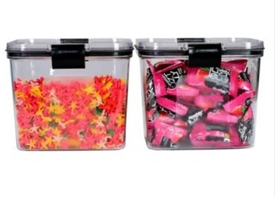 GEO Plastic Grocery Container  - 700 ml(Pack of 2, White)