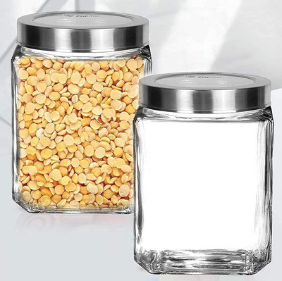 JYONIL Glass Utility Container  - 600 ml(Pack of 2, Clear)