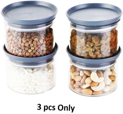 Machak Plastic Grocery Container  - 500 ml(Pack of 3, Grey)