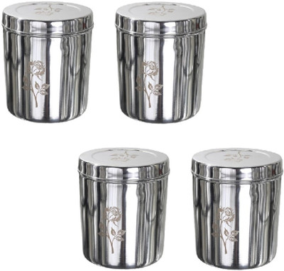 Milimercury Steel Grocery Container  - 1500 ml(Pack of 4, Silver)
