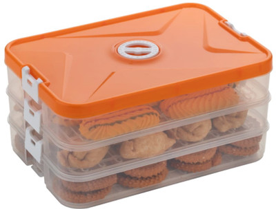Yamunex Plastic Fridge Container  - 2500 ml(Orange)
