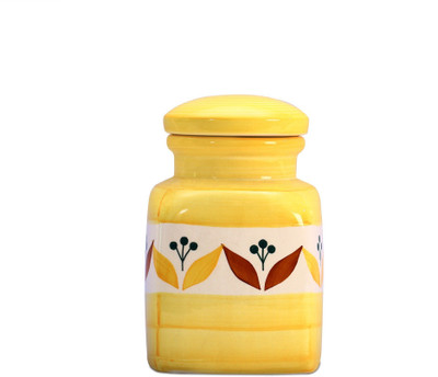 caffeine Stoneware Grocery Container  - 2300 ml(Yellow)