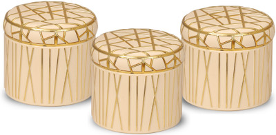 Selvel Polypropylene Utility Container  - 450 ml(Pack of 3, Beige)