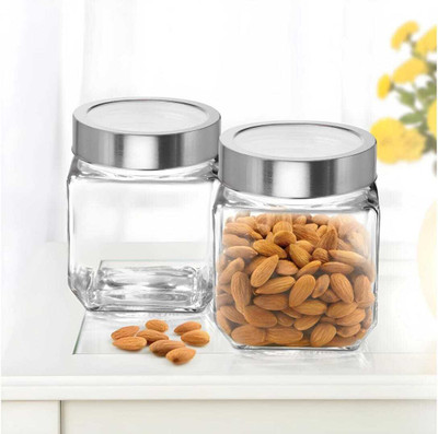 unenterprise Glass Grocery Container  - 600 ml(Pack of 2, Clear)
