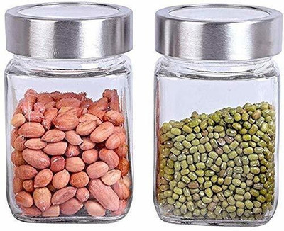 NAVPATH Glass Grocery Container  - 299 ml(Pack of 2, Clear)