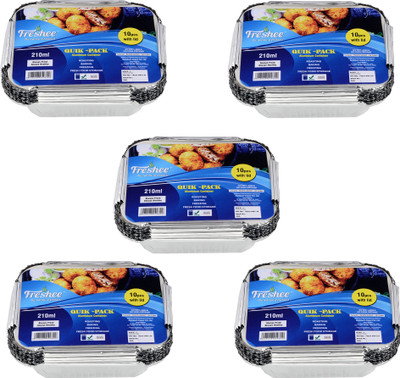 Freshee Aluminium Utility Container  - 210 ml(Pack of 5, Silver)