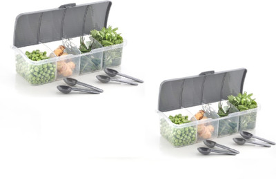 COLOSSAL Plastic Fridge Container  - 1750 ml(Pack of 2, Grey)
