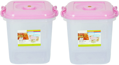 AK HUB Plastic Grocery Container  - 10 L(Pack of 2, White)