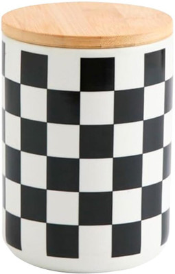 KUBER INDUSTRIES Ceramic Utility Container  - 800 ml(Pack of 3, Black, White)