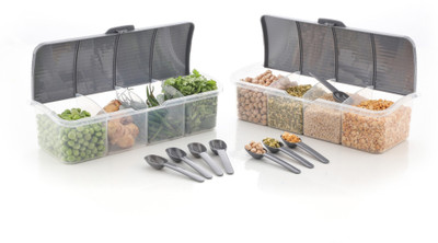 COLOSSAL Plastic Grocery Container  - 1750 ml(Pack of 2, Grey)
