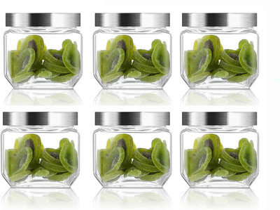 Avastro Glass Grocery Container  - 600 ml(Pack of 6, Clear)