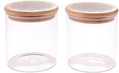 UMAI Glass Grocery Container  - 0.3 L(Pack of 2, Clear)