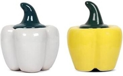 Utensil Master Ceramic Utility Container  - 200 ml(Pack of 2, White, Yellow)