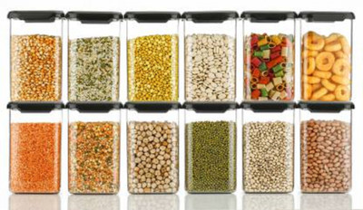 anjil Plastic Grocery Container  - 1200 ml(Pack of 12, Multicolor)