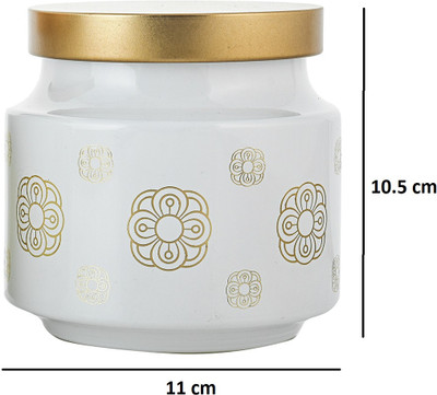 Machak Glass Cookie Jar  - 600 ml(Pack of 6, White)
