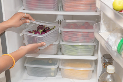 DEEJET Plastic Fridge Container  - 1800 ml(Pack of 6, Clear)