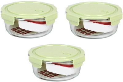 Sophronal Glass Utility Container  - 400 ml(Pack of 3, Green)