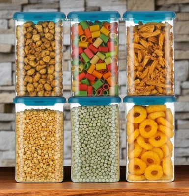 forsel Plastic Grocery Container  - 1100 ml(Pack of 6, Blue)