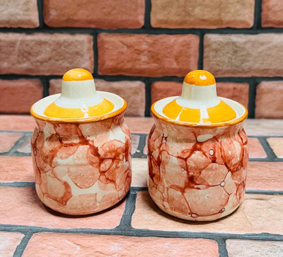 Newai Ceramic Pickle Jar  - 80 ml(Pack of 2, Red)