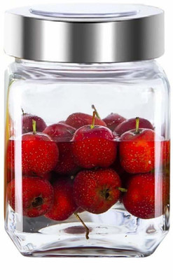 SKWAION Glass Grocery Container  - 800(Pack of 2, Silver)
