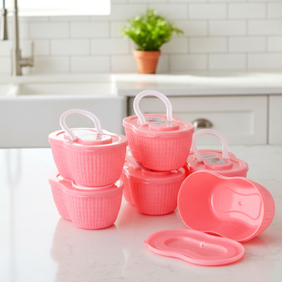 DECENT PLASTICS Plastic Grocery Container  - 500 g(Pack of 6, Pink, Blue, Violet)