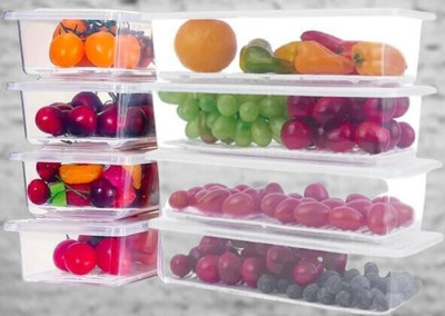 forsel Plastic Fridge Container  - 1500 ml(Pack of 5, White)