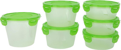 Cutting EDGE Polypropylene Utility Container  - 1000 ml, 750 ml, 500 ml(Pack of 6, Green)